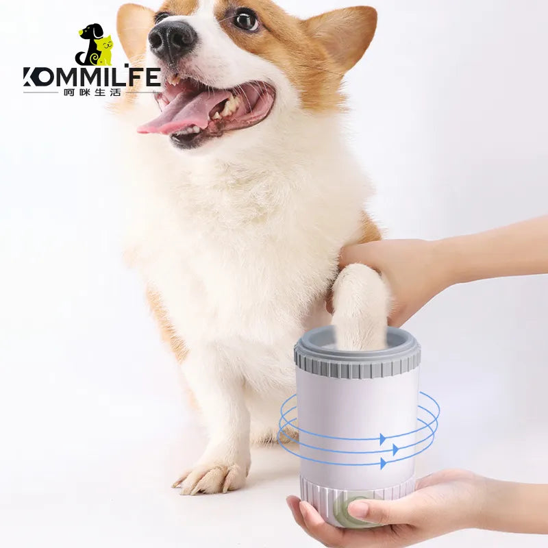 Limpiador automático de patitas para tu mascota, cepillo con agujas de silicona suave para perros y gatos